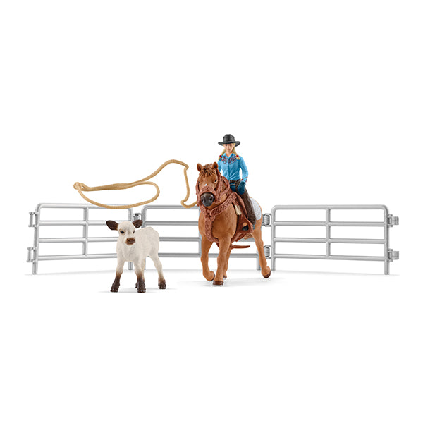 Schleich Team Roping with Cowgirl