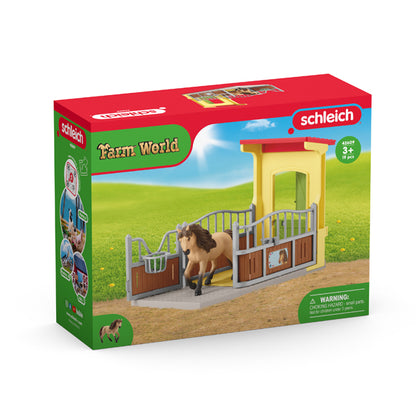 Schleich pony box with Icelandic horse stallion