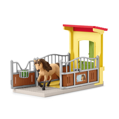 Schleich pony box with Icelandic horse stallion