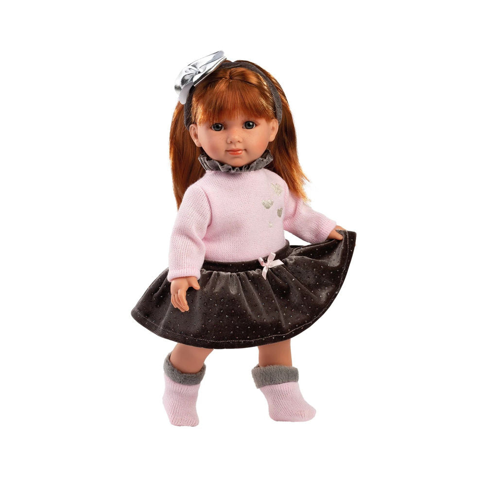 Puppe Nicole rothaarig mit Rock 35cm