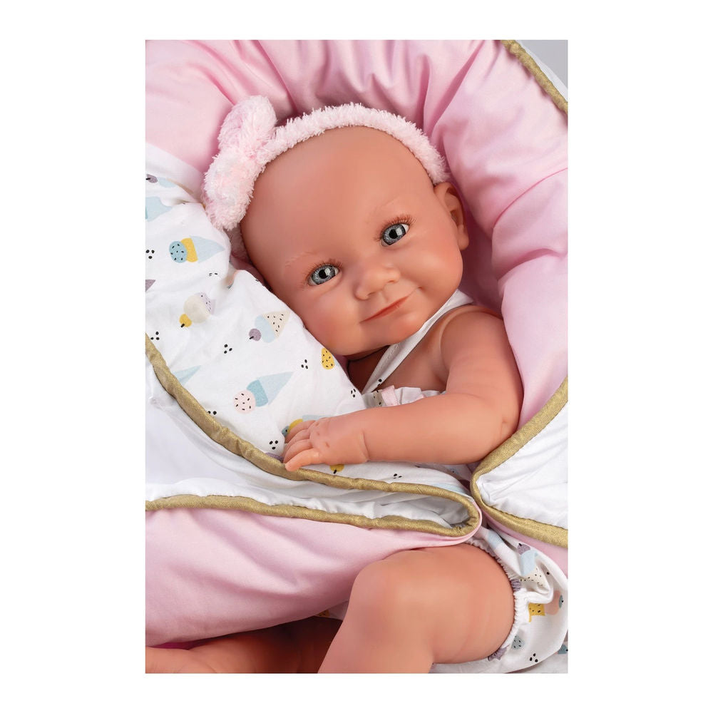 Babypuppe Nica im Kuschelnest 40cm