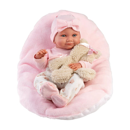 Babypuppe Nica mit Kissen rosa 40cm