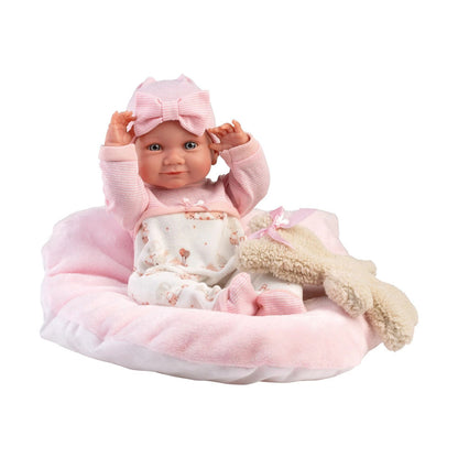 Babypuppe Nica mit Kissen rosa 40cm