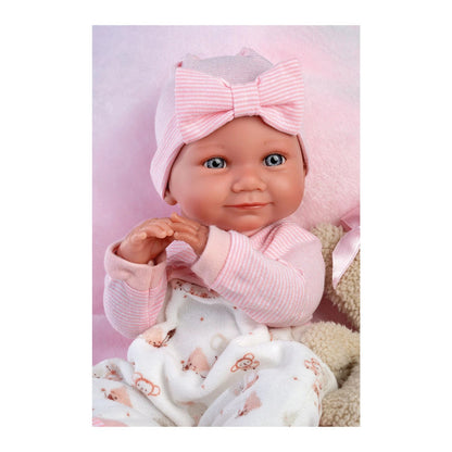 Babypuppe Nica mit Kissen rosa 40cm