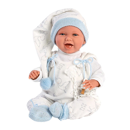 Llorens baby doll with hanging cradle blue 42cm