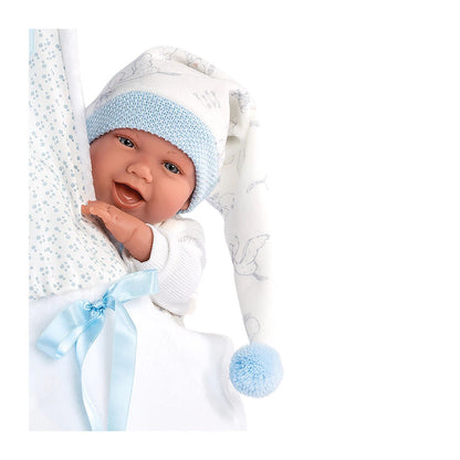 Llorens baby doll with hanging cradle blue 42cm