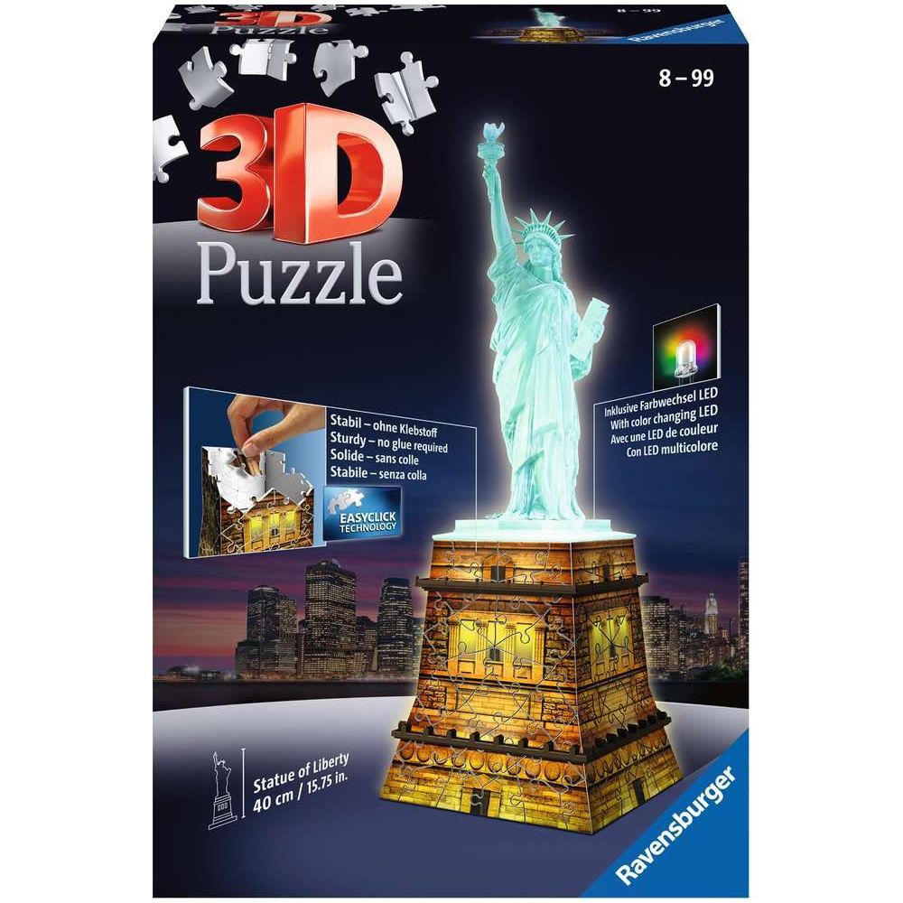 Ravensburger Statue of Liberty at night