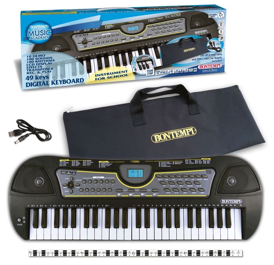 Bontempi Keyboard mit 49 Tasten mit Netzstecker