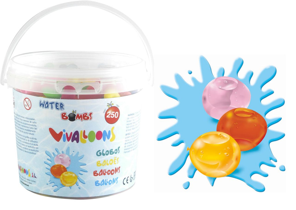 Vivalloons Wasserballone 250 Stück in Eimer, ass.