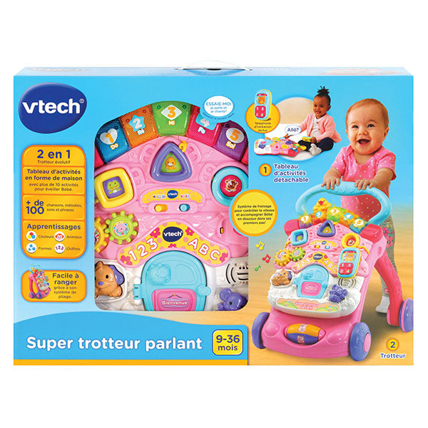 vtech Super trotteur 2 en 1 rose, français