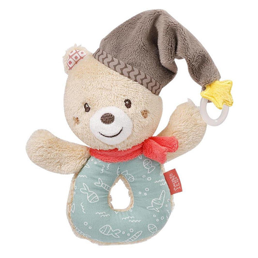 Ring - grasping toy teddy with pacifier ring