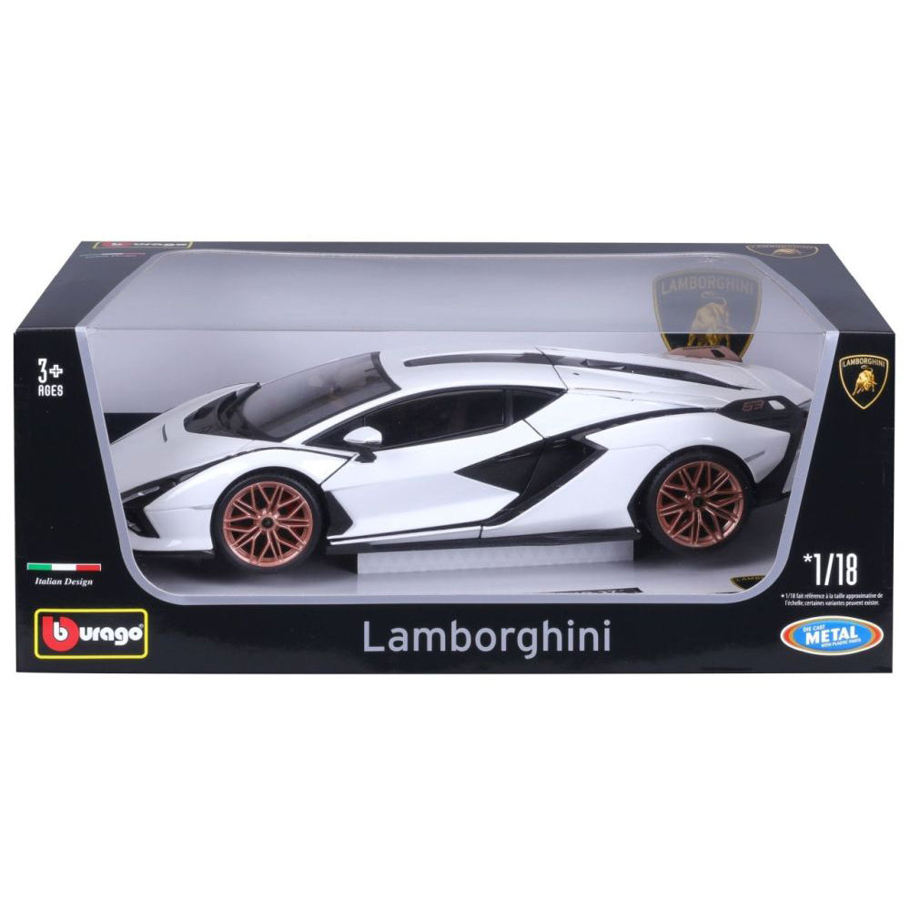 Bburago Lamborghini Sian FKP 37, weiss/schwarz, 1:18