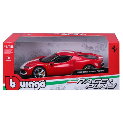 Bburago Ferrari Race & Play 296 GTB Assetto Fiorano, rot, 1:18