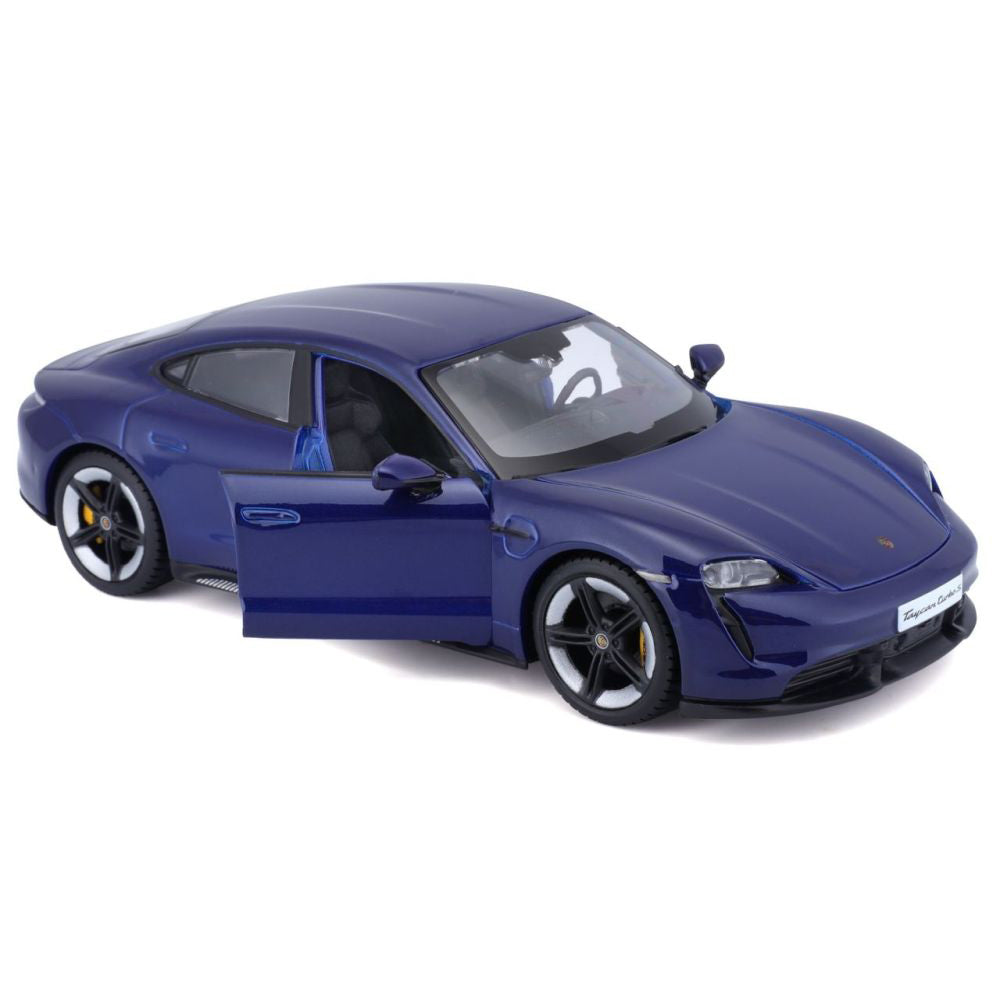 Bburago Porsche Taycan Turbo S blau 1/24