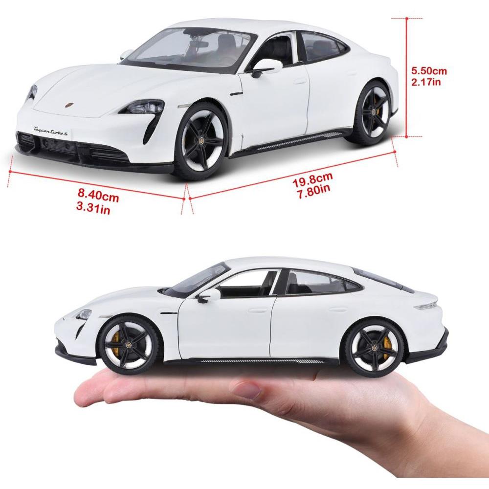 Bburago Porsche Taycan Turbo S weiss 1/24