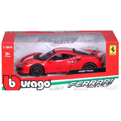Bburago Ferrari Race & Play 488 Pista, rot, 1:24