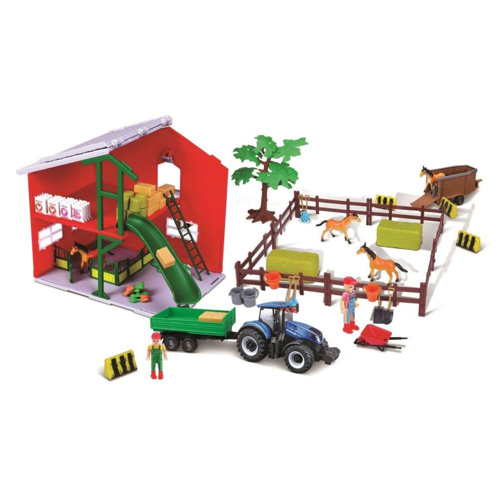 Bburago Parkgarage Pferdestall mit Traktor