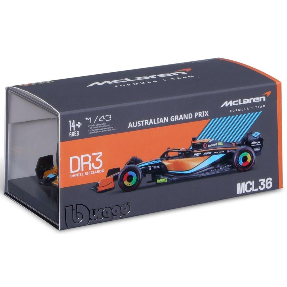 Bburago McLaren Mercedes F1 MCL36 1/43 D.Ricciardo 2022