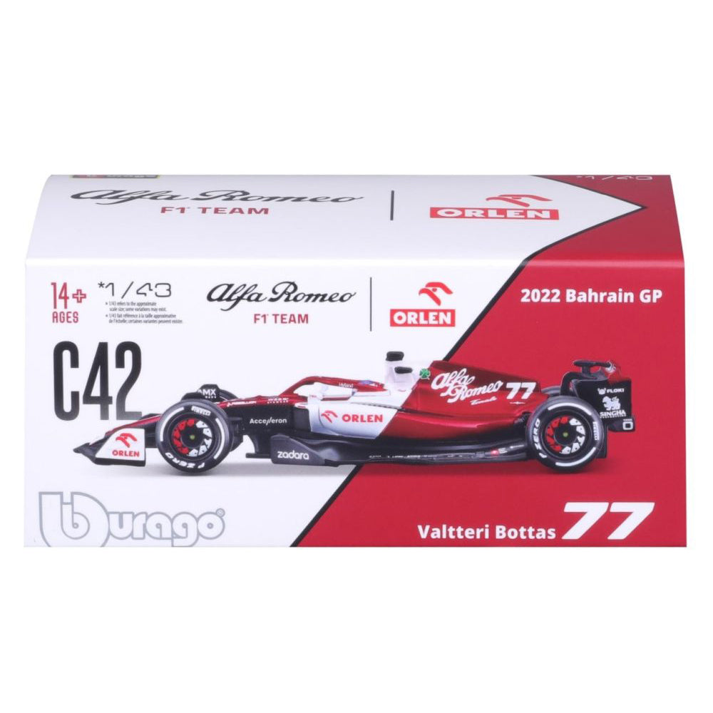Bburago Alfa Romeo F1 Team Orlen C42 Valtteri Bottas 2022, 1:43