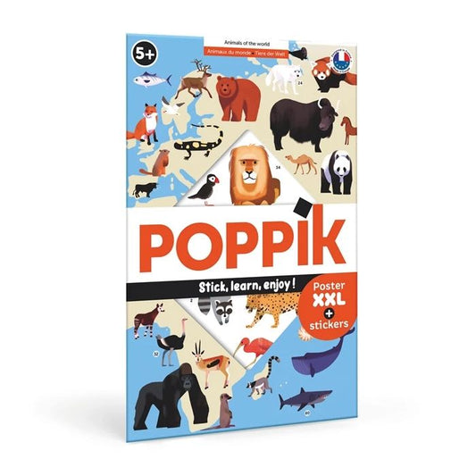 Poppik Sticker Learning Poster Animals of the World