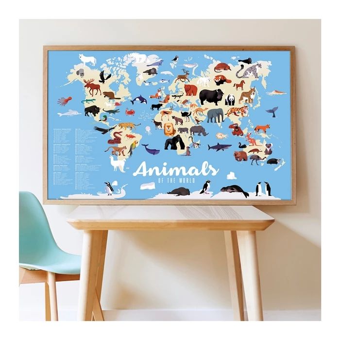 Poppik Sticker Learning Poster Animals of the World