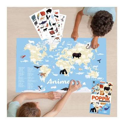 Poppik Sticker Learning Poster Animals of the World