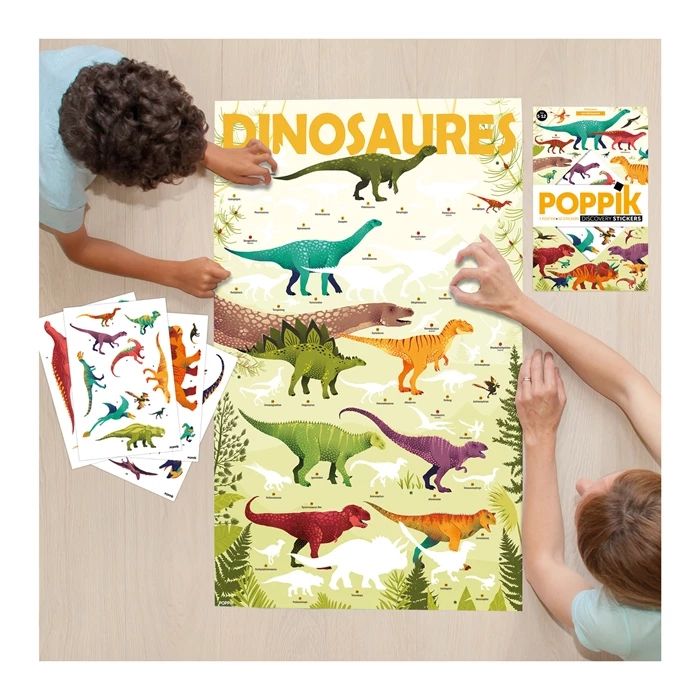 Poppik Sticker Learning Poster Dinosaur