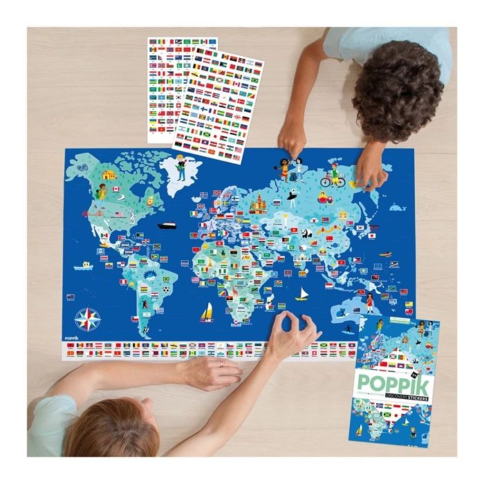 Poppik Sticker Learning Poster Flags of the World