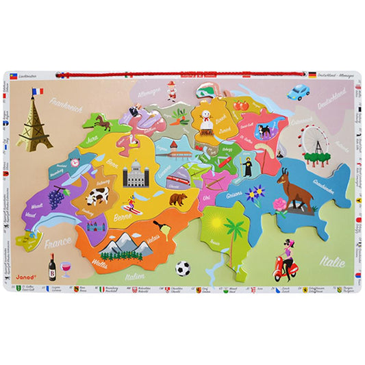 Janod Puzzle Magnetic Map Switzerland, 24 pieces