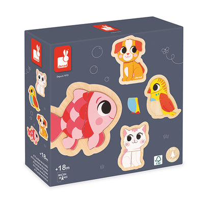 Janod 4 Puzzles Animaux