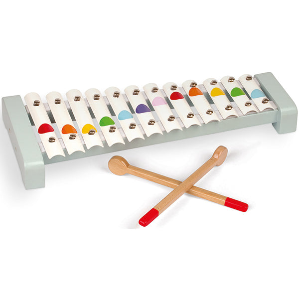 Janod Confetti - xylophone métal avec 2 maillets