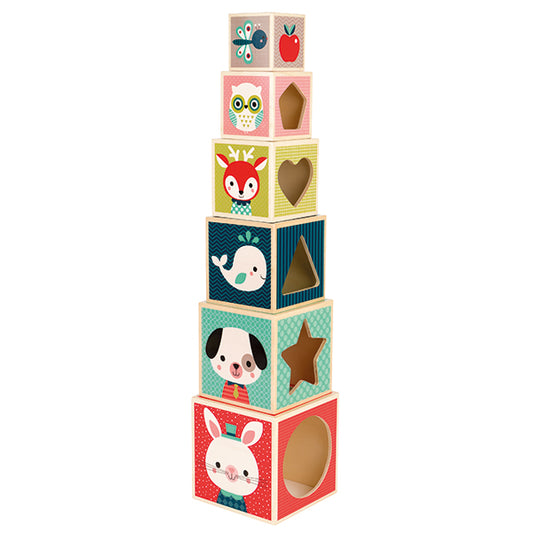 Pyramide Janod avec 6 cubes - Baby Forest
