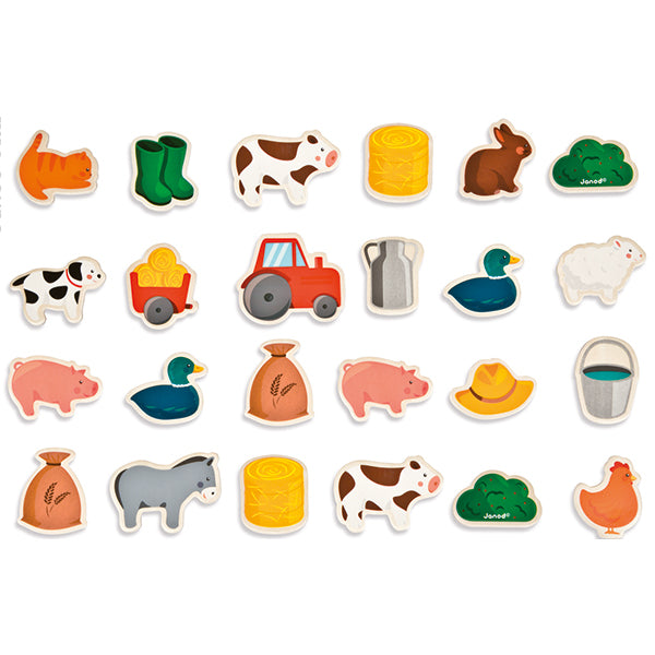 Janod Magnets Farm 24 pieces