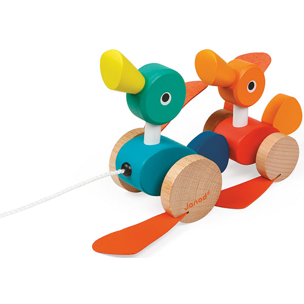 Janod pull-along toy duck family