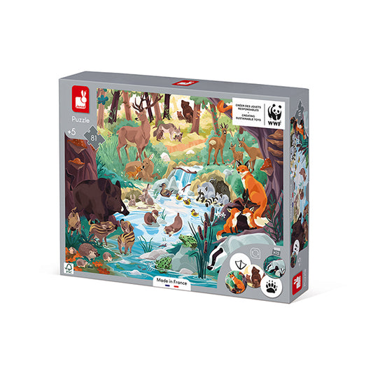 Janod WWF Puzzle Forest Animals, 81 pieces