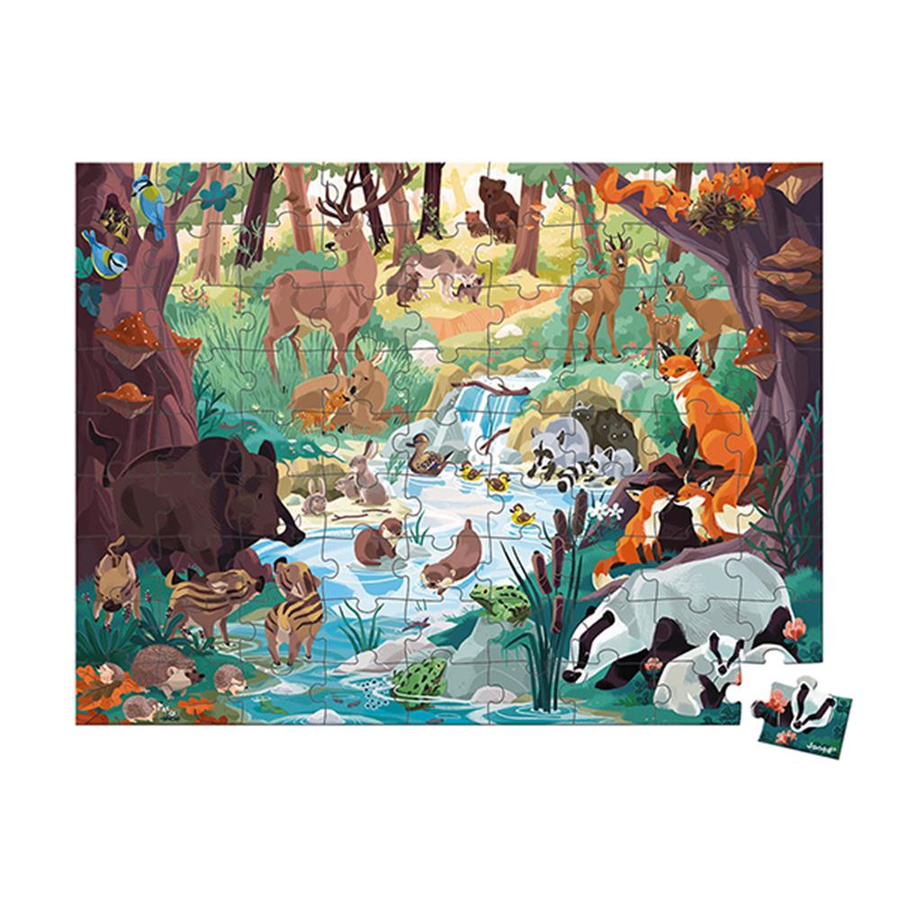 Janod Puzzle WWF animaux de la forêt, 81 pièces