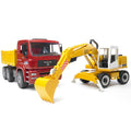 Bruder MAN TGA Kipplastwagen mit Liebherr Schaufelbagger – Produktbild 1