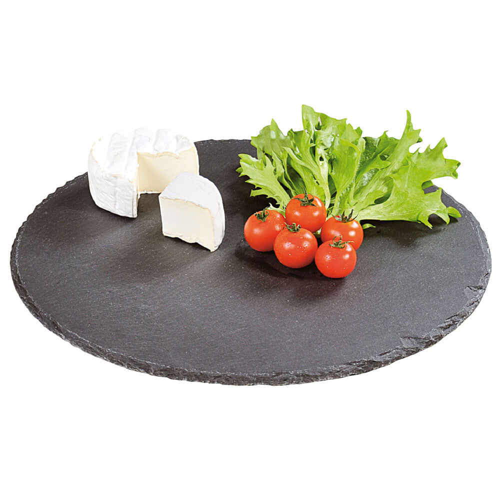 Buffet plate slate, round