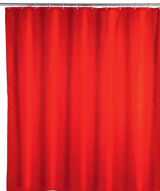 Wenko shower curtain red polyester, anti-mould