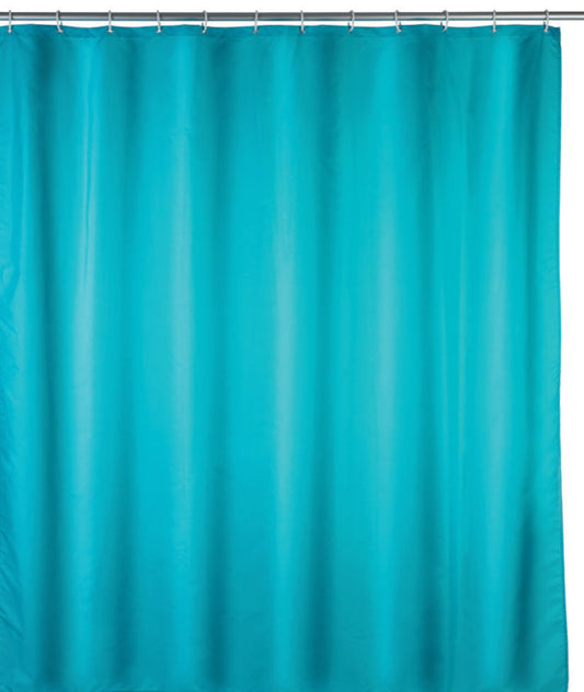 Rideau de douche Wenko bleu clair, polyester anti-moisissure