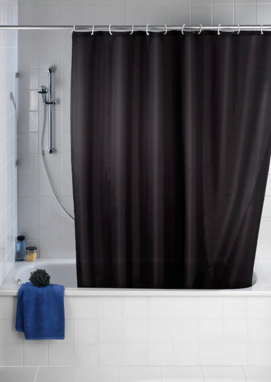 Wenko shower curtain black polyester, anti-mould