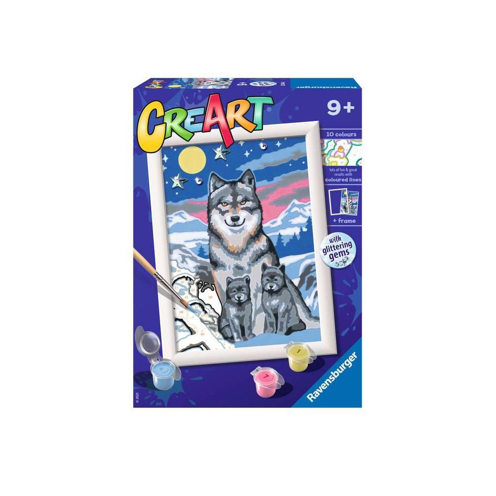 Ravensburger CreArt - Paint by Numbers - Wonderful Wolf Family