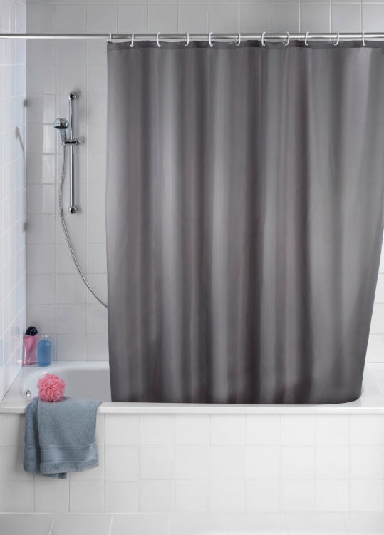 Wenko shower curtain grey polyester, anti-mould