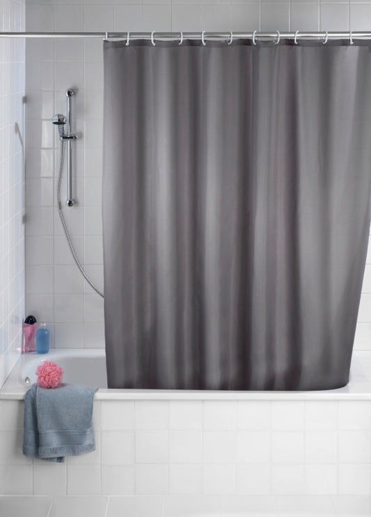 Wenko rideau de douche gris polyester, anti-moisissure