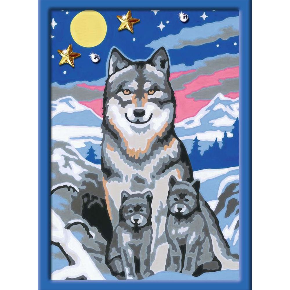 Ravensburger CreArt - Paint by Numbers - Wonderful Wolf Family