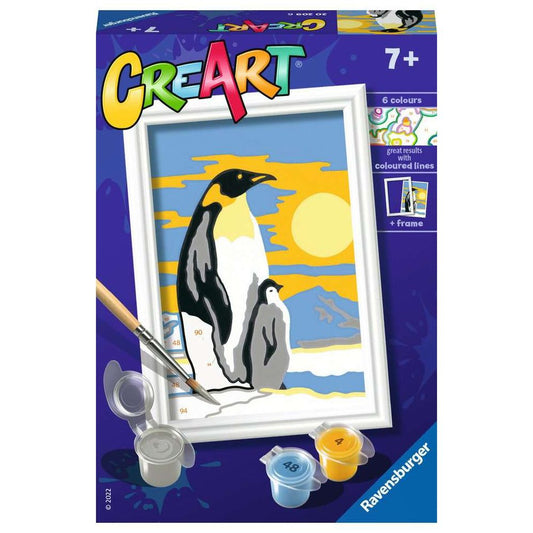 Ravensburger CreArt - Painting by Numbers - Penguin Family