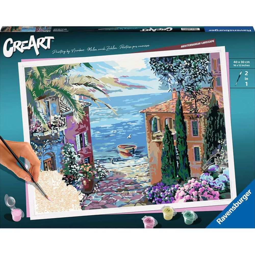 Ravensburger CreArt - Painting by Numbers - Mediterranean Landscape
