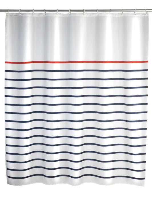 Wenko shower curtain Marine white, 180x200 cm Polyester