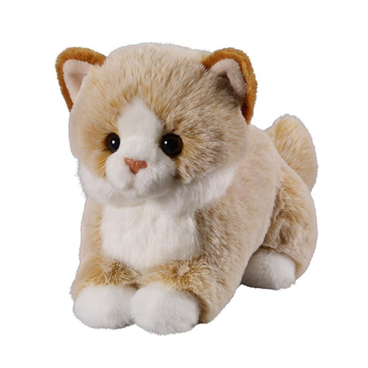 Chat couché beige, 18 cm