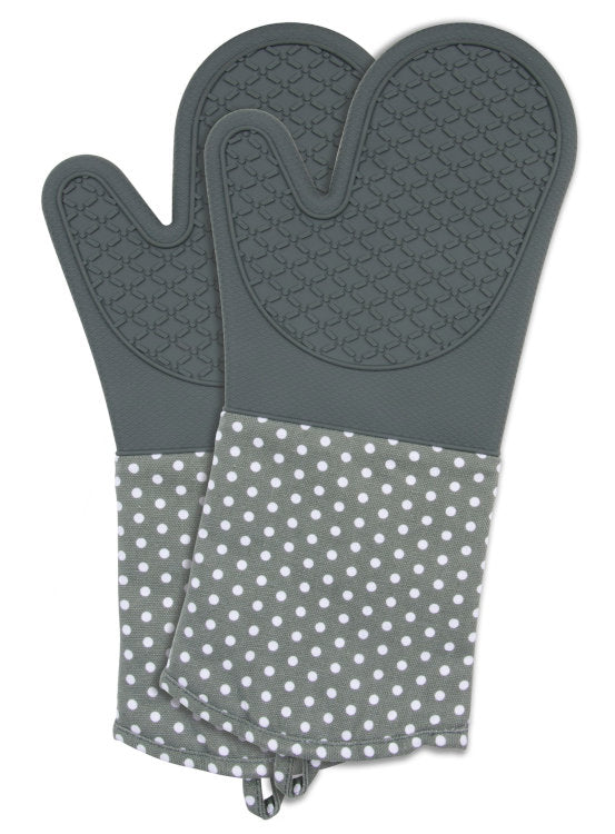 Wenko silicone oven gloves, set of 2, grey/white